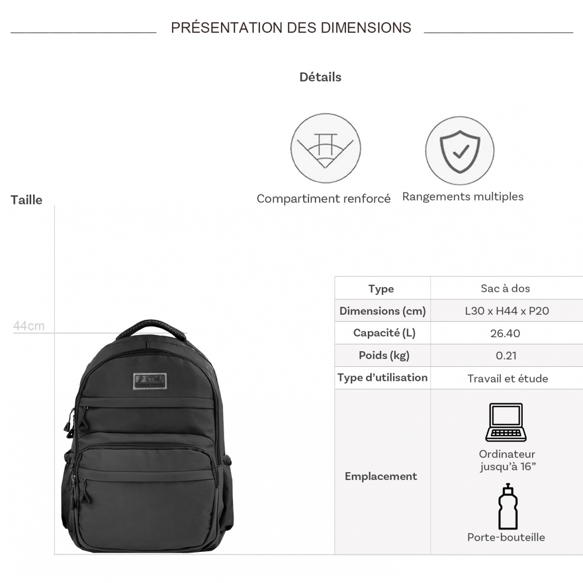 Les Sacs de K'rlot Sac à dos porte-ordinateur les sacs de K'rlot 16