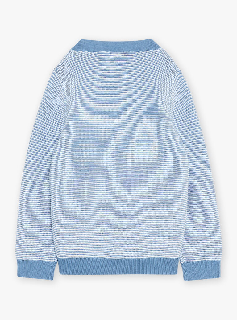 Gilet bleu à imprimé à rayures