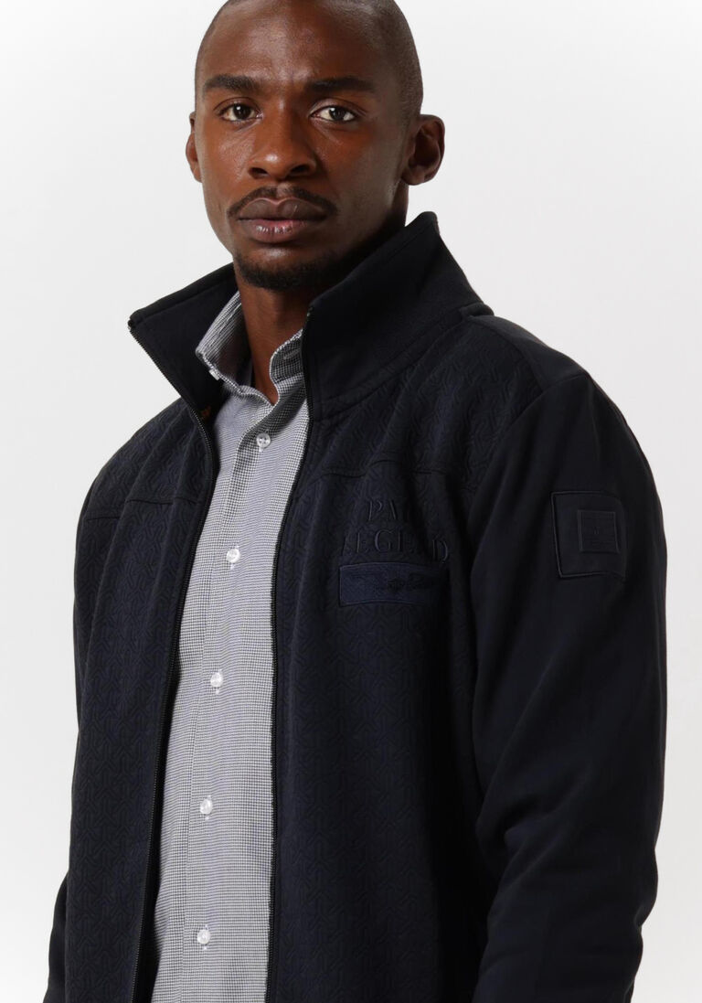PME LEGEND blauwe pme legend vest zip jacket jacquard interlock sweat