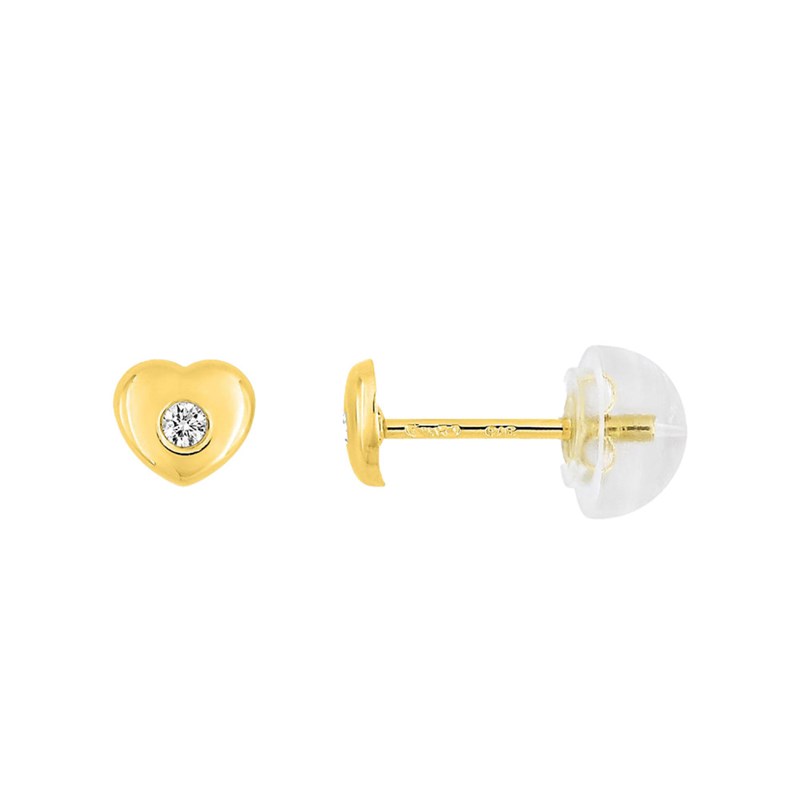Boucles d'oreilles femme - Oxyde de zirconium - Or 9 Carats