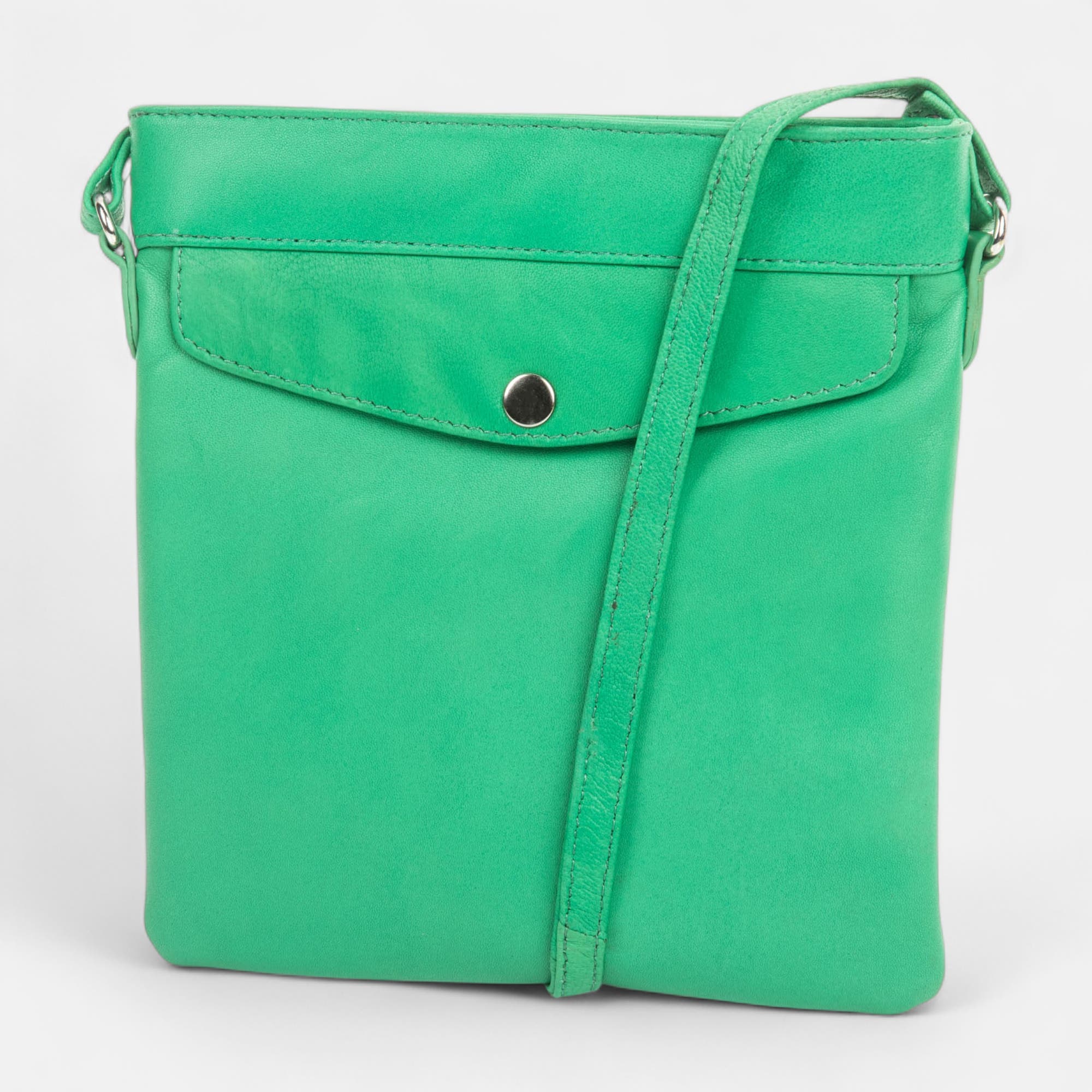 Sac bandoulière en cuir vert