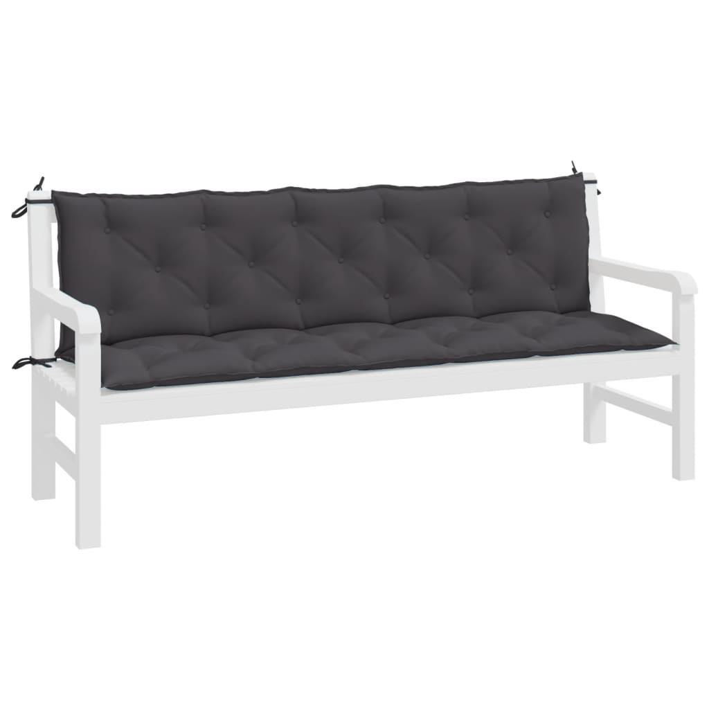 Coussins de banc de jardin 2 pcs anthracite tissu oxford
