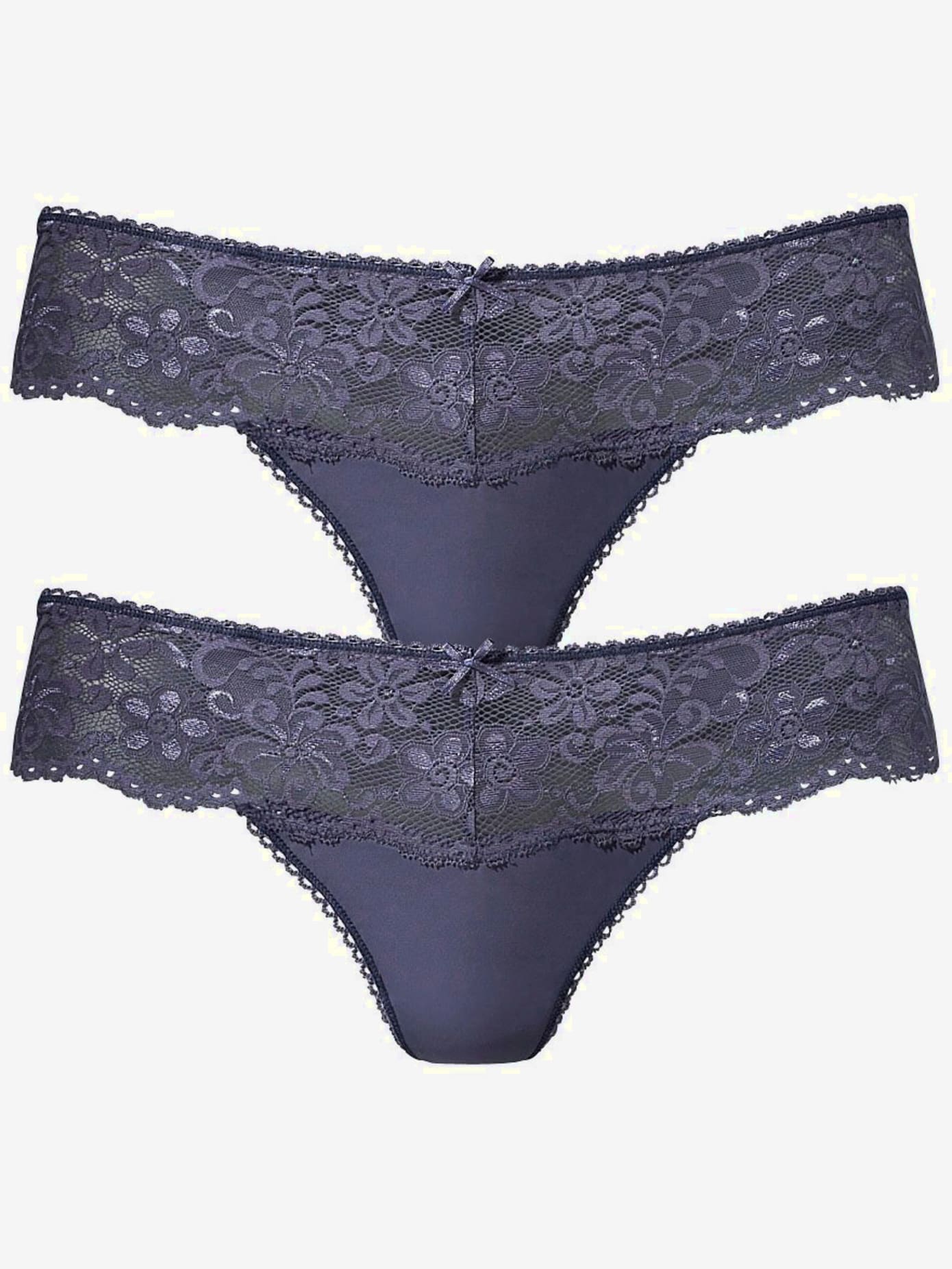 Beau string avec large ceinture de dentelle nuance