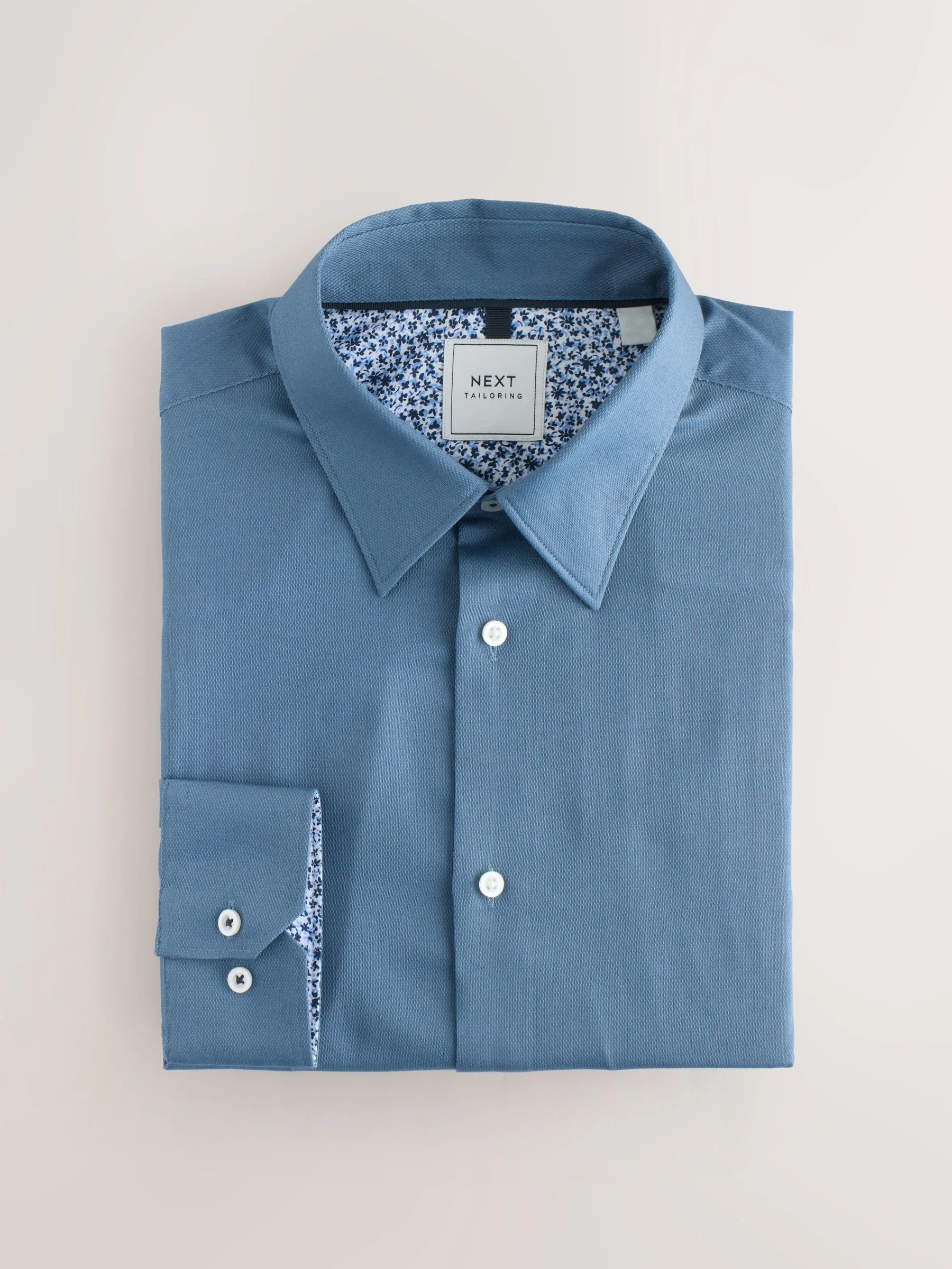 Blauw - Onderhoudsvriendelijke nette overhemden met enkele manchetten, set van 3