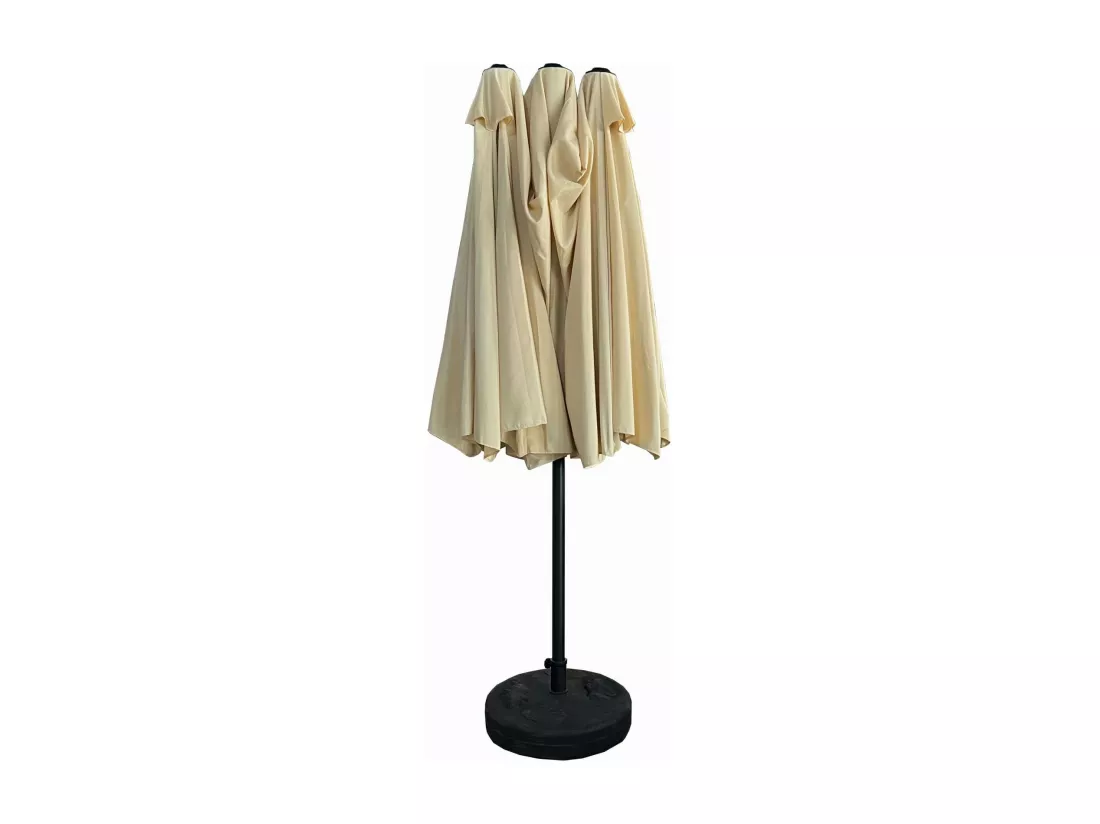 Parasol double de jardin TILIA en beige, Poids 12,3 kg Dimensions L460 x l270 x H245 cm