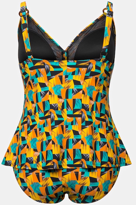 Tankini, abstrakter Druck, Softcups, recycelt