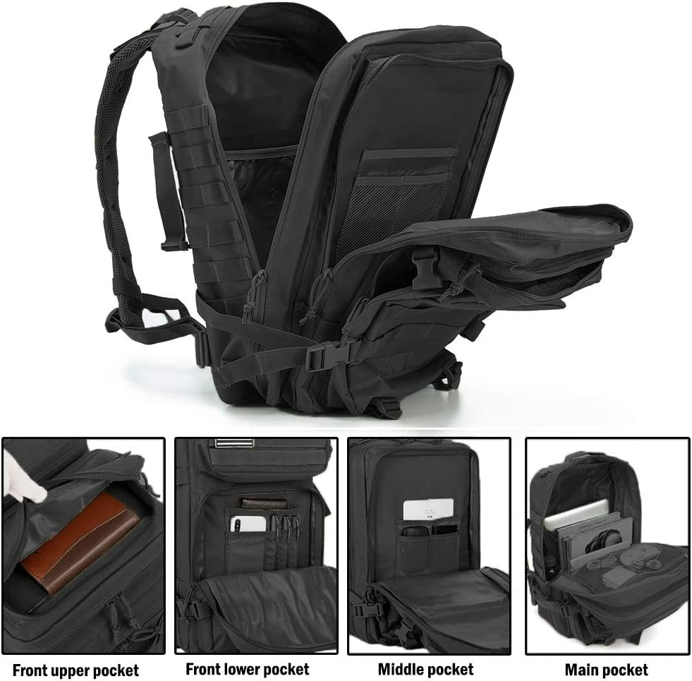 (45L) Taktischer Militär Wander Rucksack MOLLE System Outdoor Camping Backpack - Grün