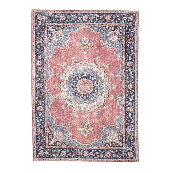 Vintage vloerkleed - Lily Medaillon Rood/Roze | Fleurig
