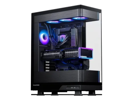 Phanteks Evolv Series X2 - Mid tower - udvidet ATX - sidepanel med vindue (hærdet glas) - ingen strømforsyning (ATX) - børstet sort - USB/Lyd