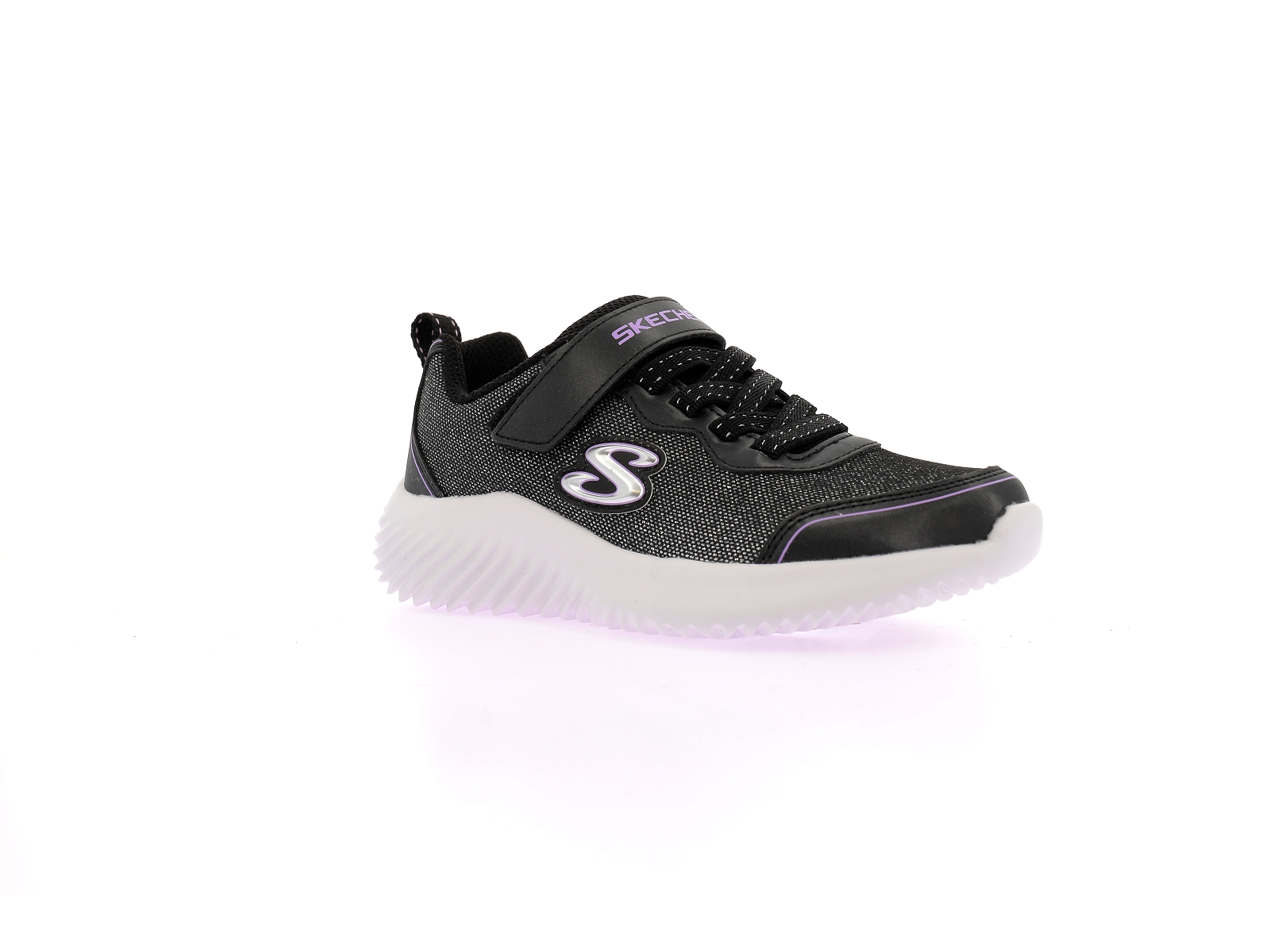 Skechers-BOUNDER GIRLY GROOVE Matières combinées Noir Argent