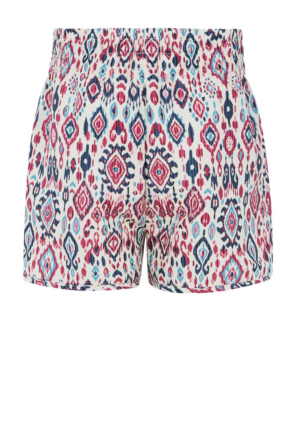 Protest casual short met all over print wit/blauw/warmrood