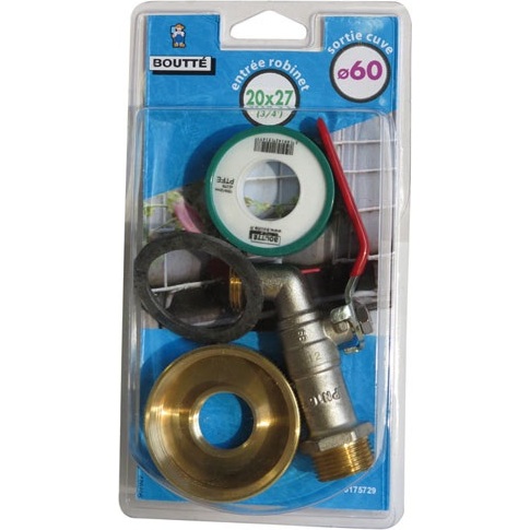 Kit adaptateur de cuve 1000 L - D60 avec robinet 1/4 de tour entrée 20x27