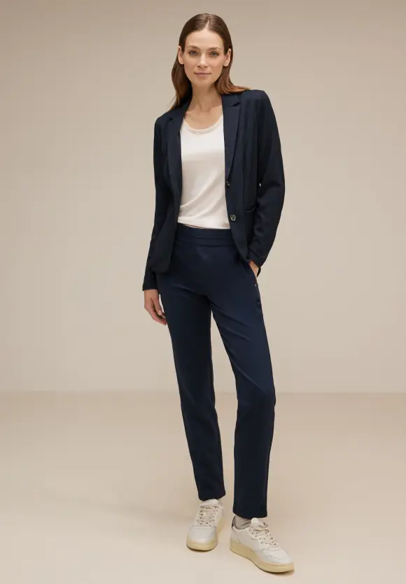 Blazer mit Fischgrät Muster - deep blue