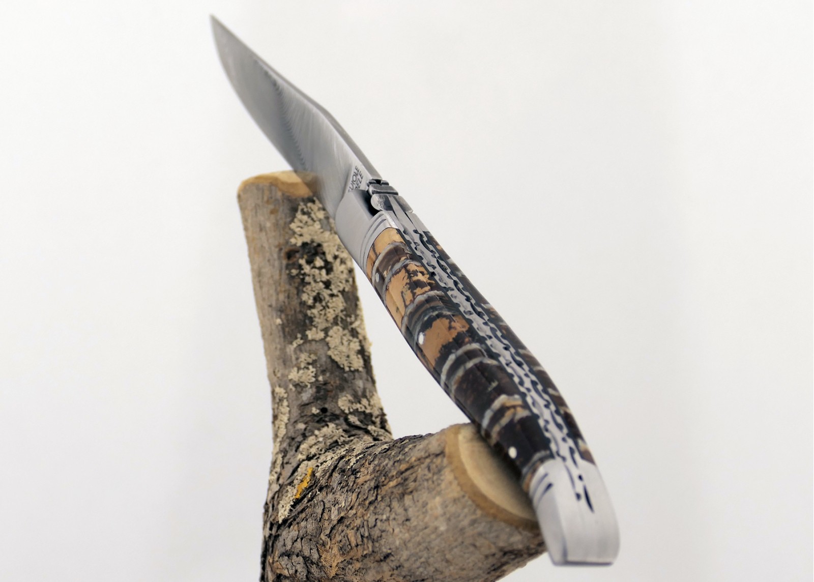 Couteau Laguiole avec un manche en Molaire de Mammouth Fossile