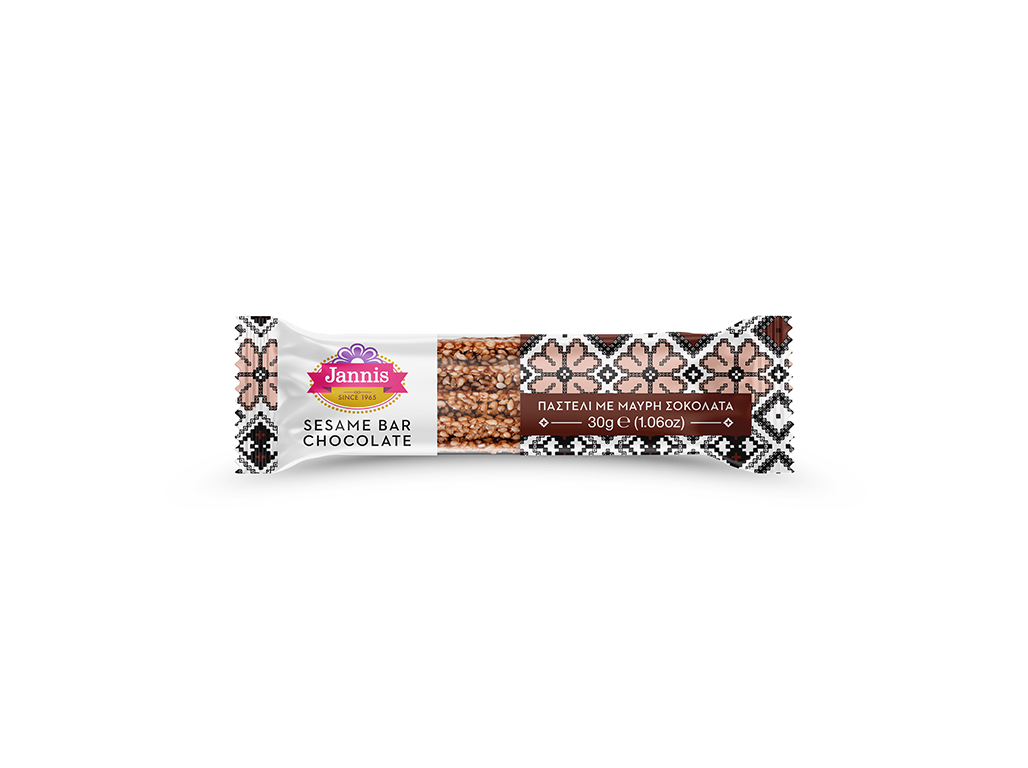 BARRAS JANNIS SÉSAMO COM CHOCOLATE PRETO 30G