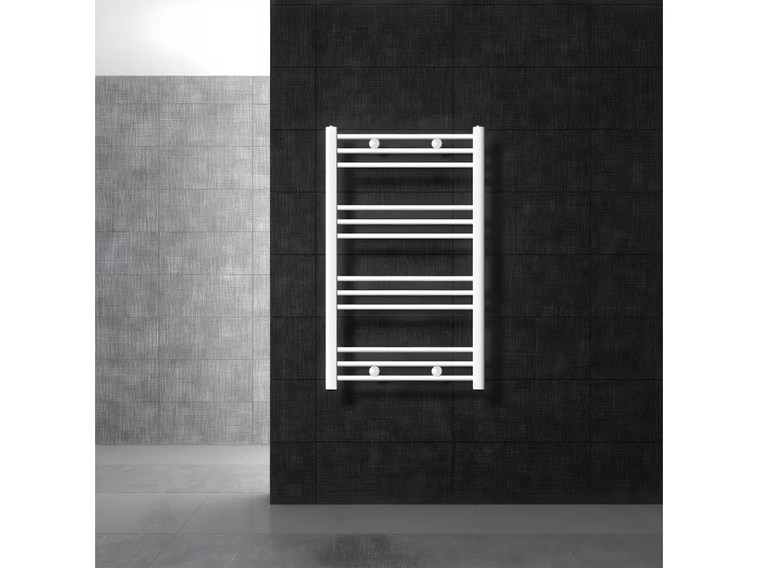 Radiateur de salle de bains Sahara Raccord latéral sèche-serviettes Blanc 600x800 mm
