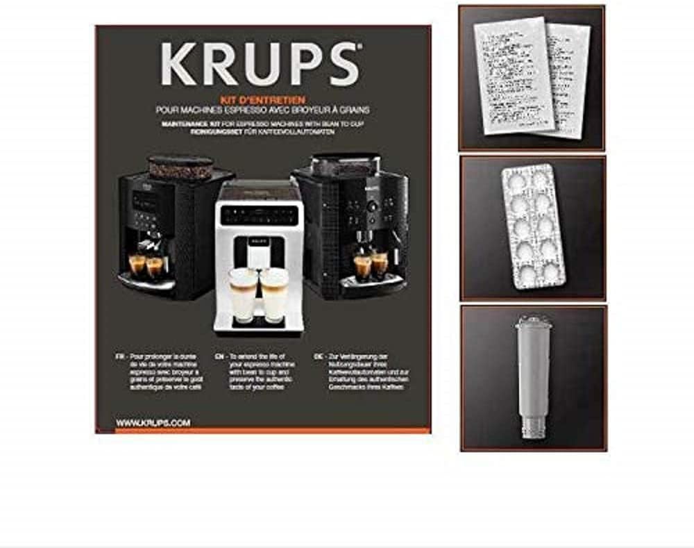 Krups Machine à café broyeur grain, 2 expresso simultanés, Nettoyage automatique, Buse vapeur Cappuccino, Essential blanche EA810570