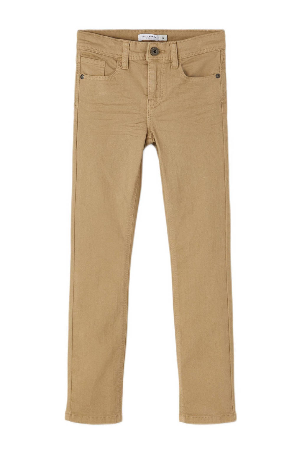 NAME IT slim fit broek NKMTHEO beige