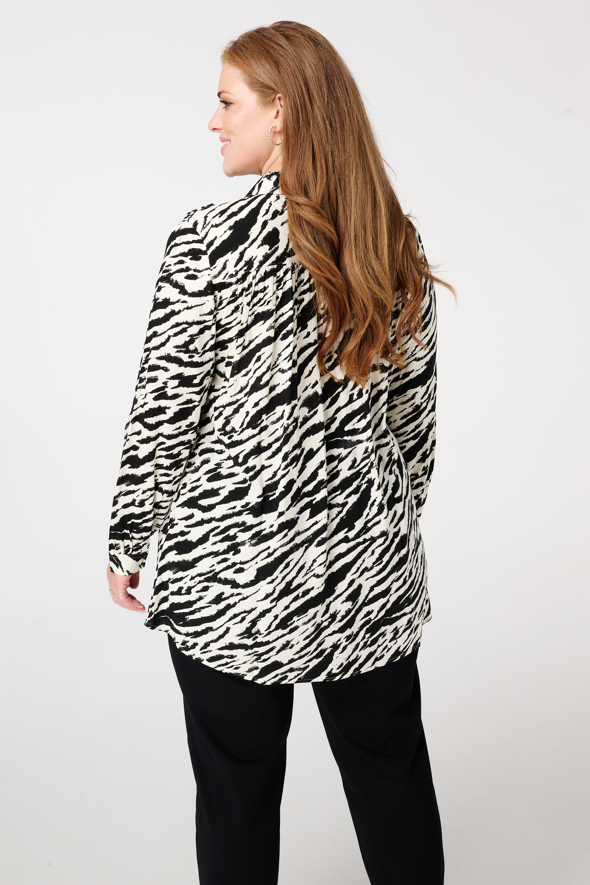 Blouse met print Multi zwart-wit