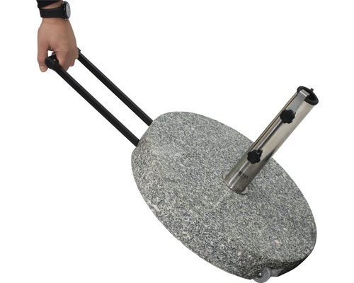 Siena Garden Granieten Parasolstandaard, 40 kg, Grijs, met Handvat en Wielen