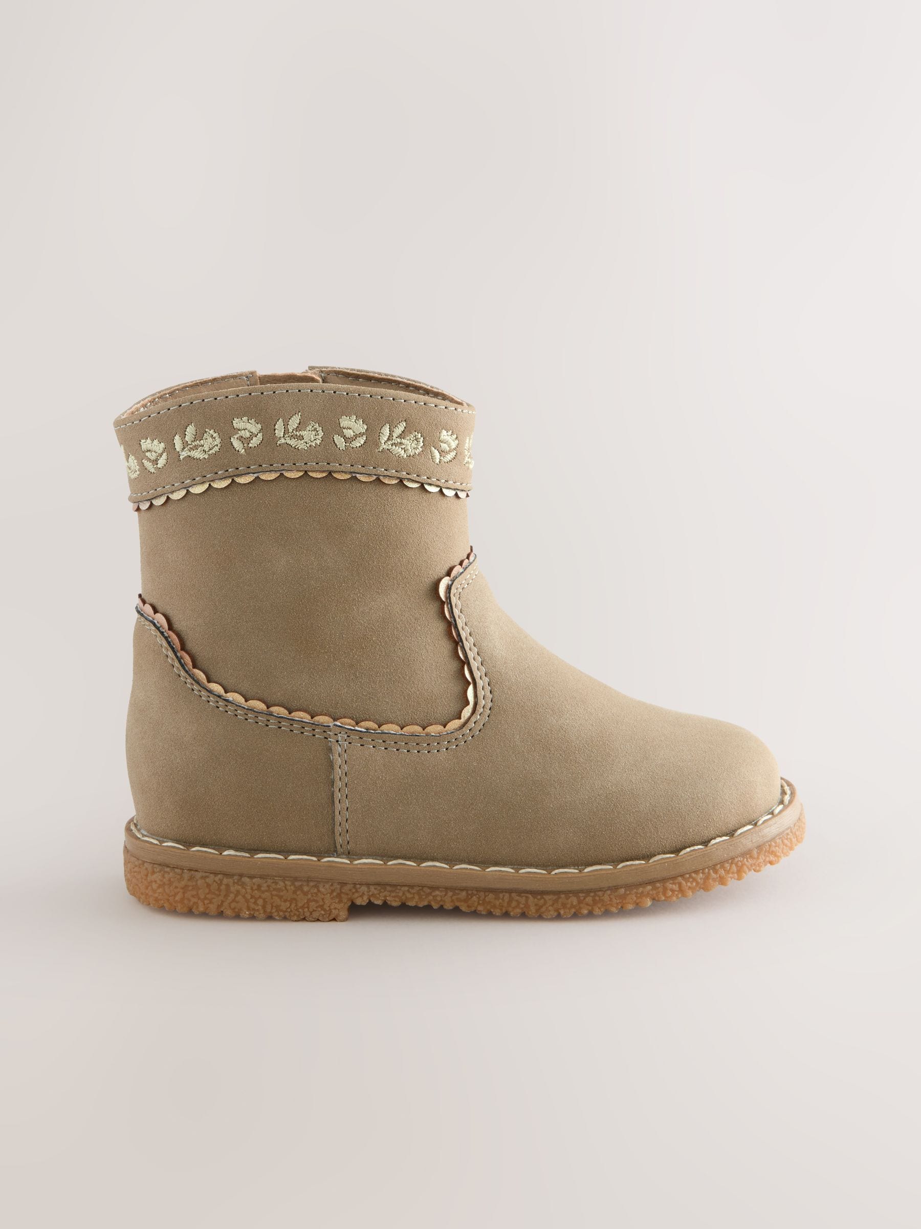 Olijfgroen - Enkellaars in cowboystijl