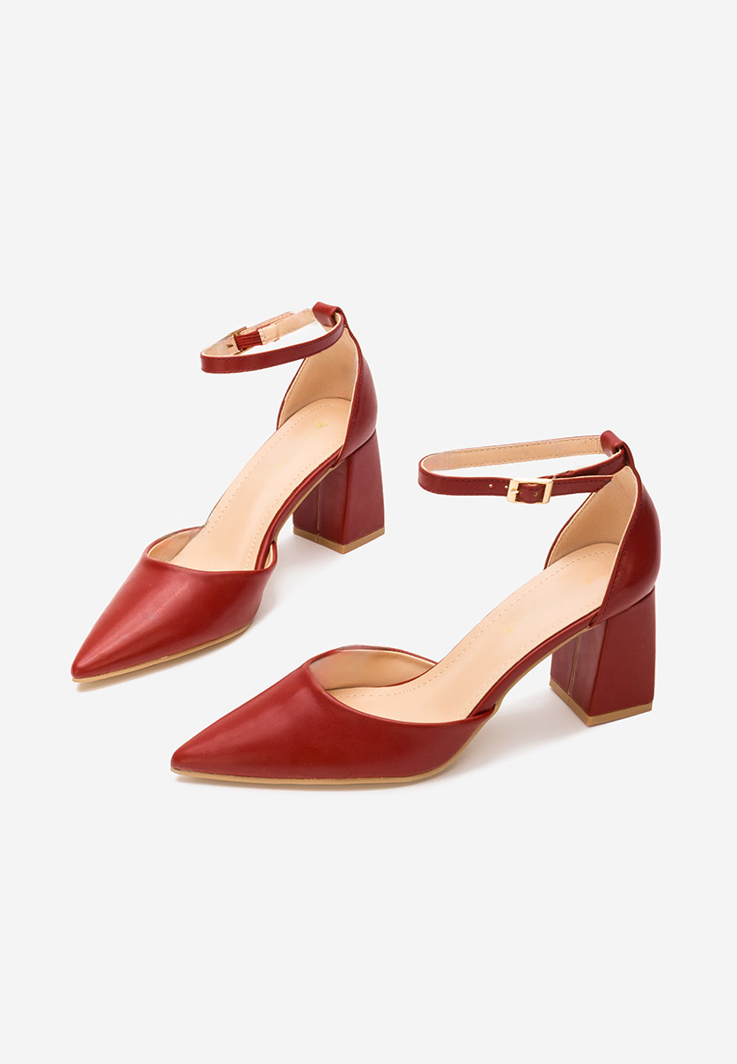 Chaussures à talon épais rouges Nedelia