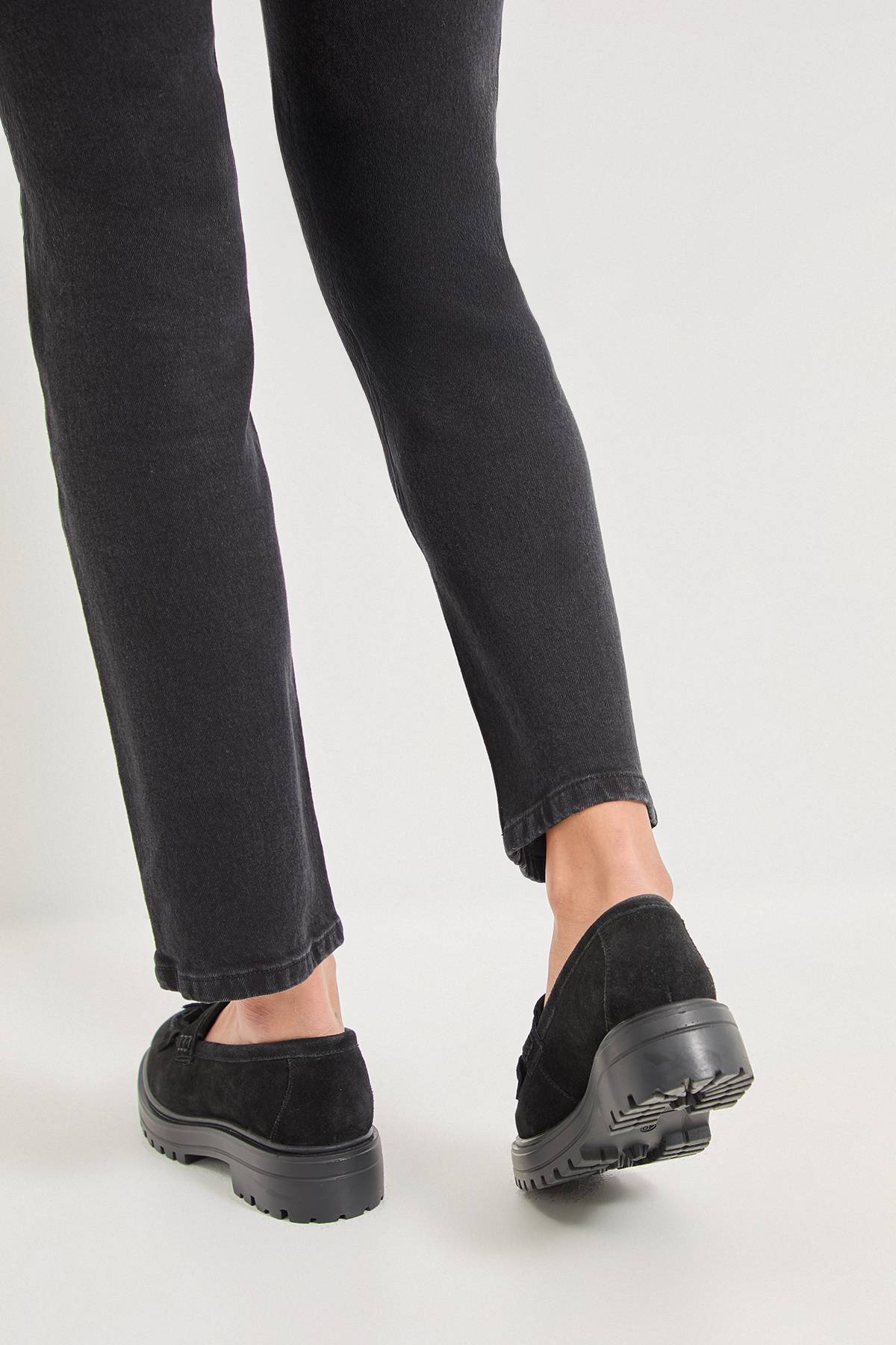 Oasis Mocassins Chunky à Pompons en Daim Brooker