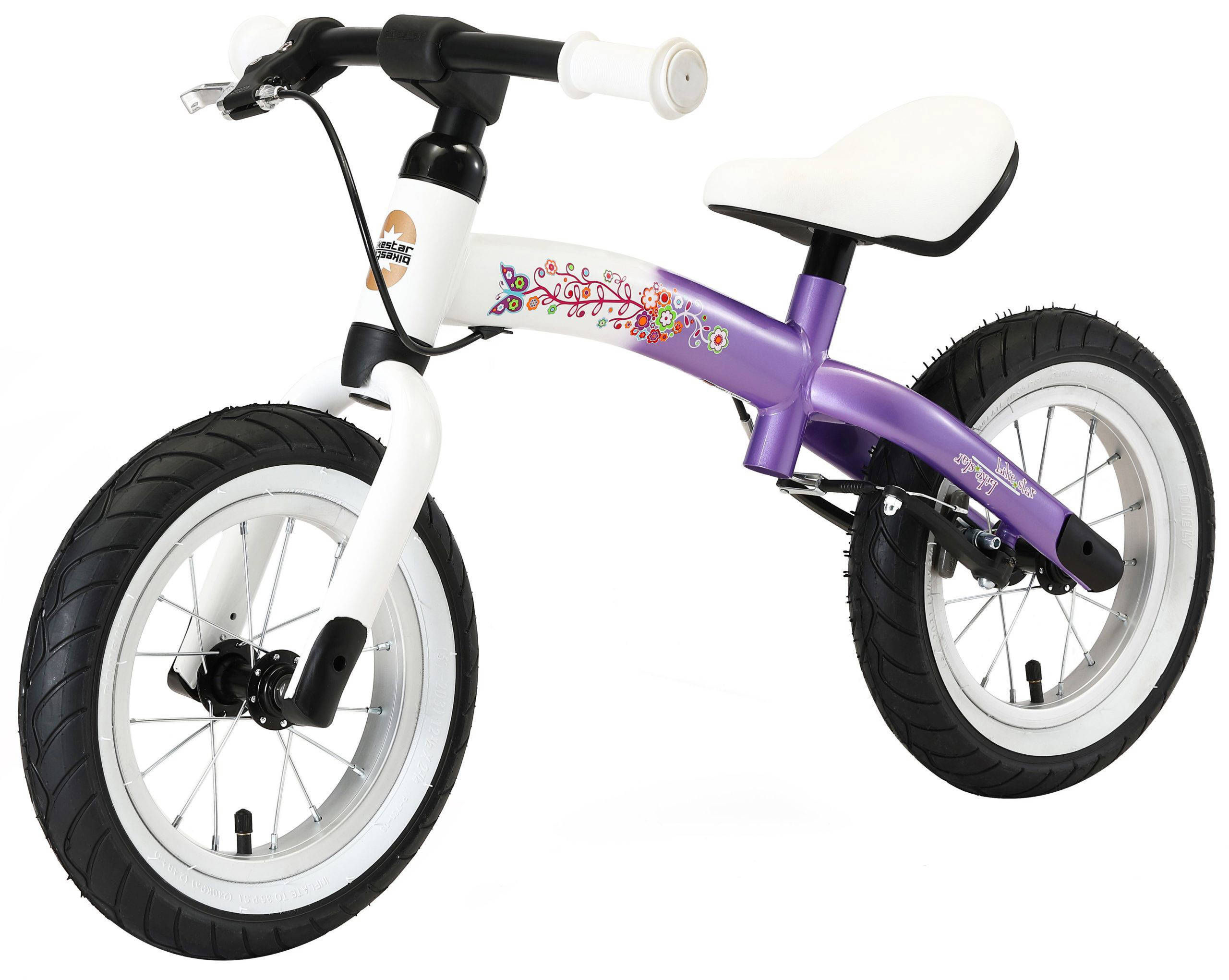 BikeStar Sport, meegroei loopfiets, 12 inch, lila wit