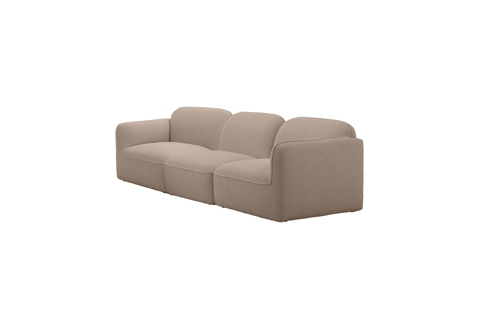 Fluff 3-seter Tekstil Copenhagen Boucle 803 Beige med sorte ben