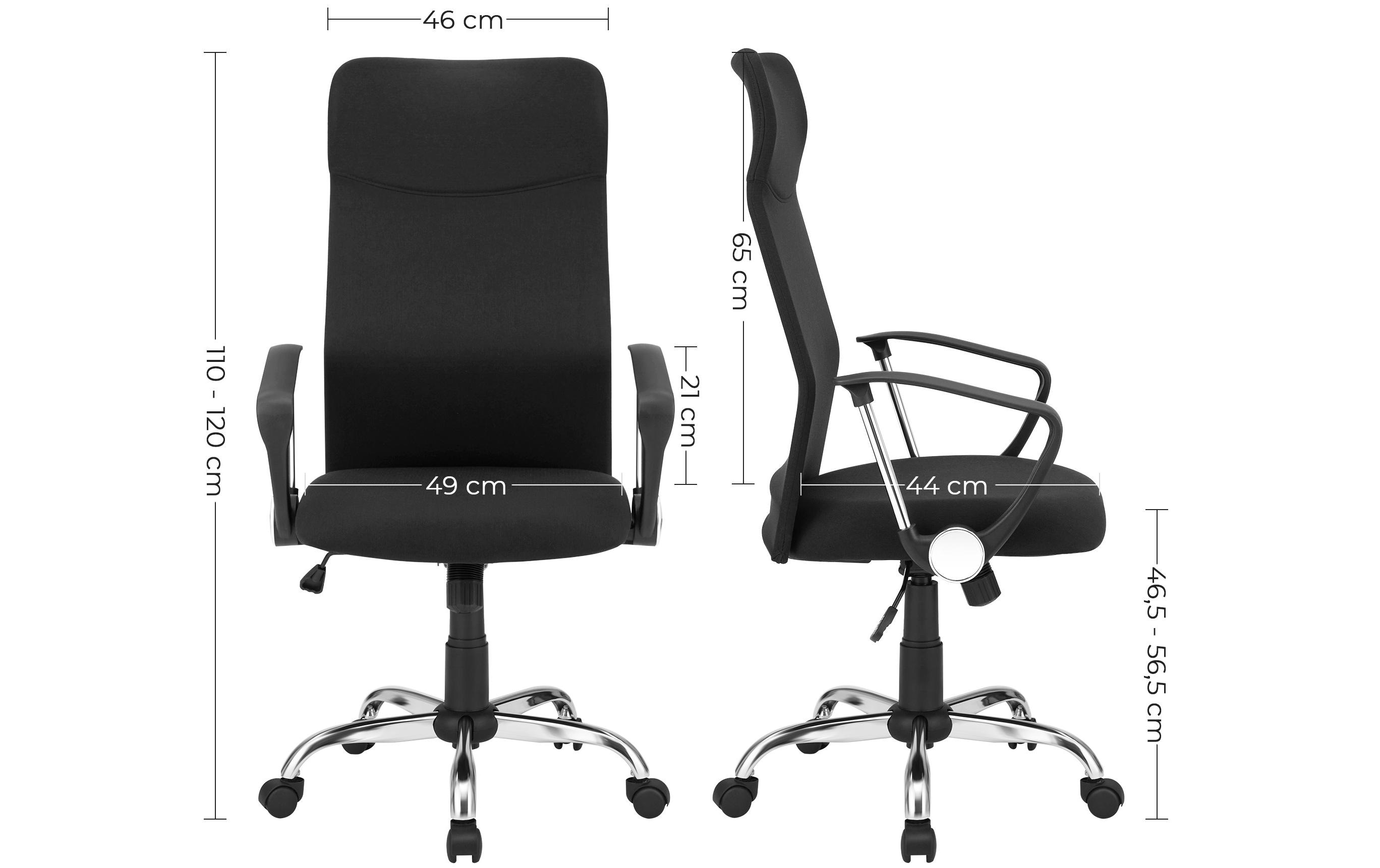 Bürostuhl mit Polster und Armlehnen, SchwarzBequemer und robuster Schreibtischstuhl