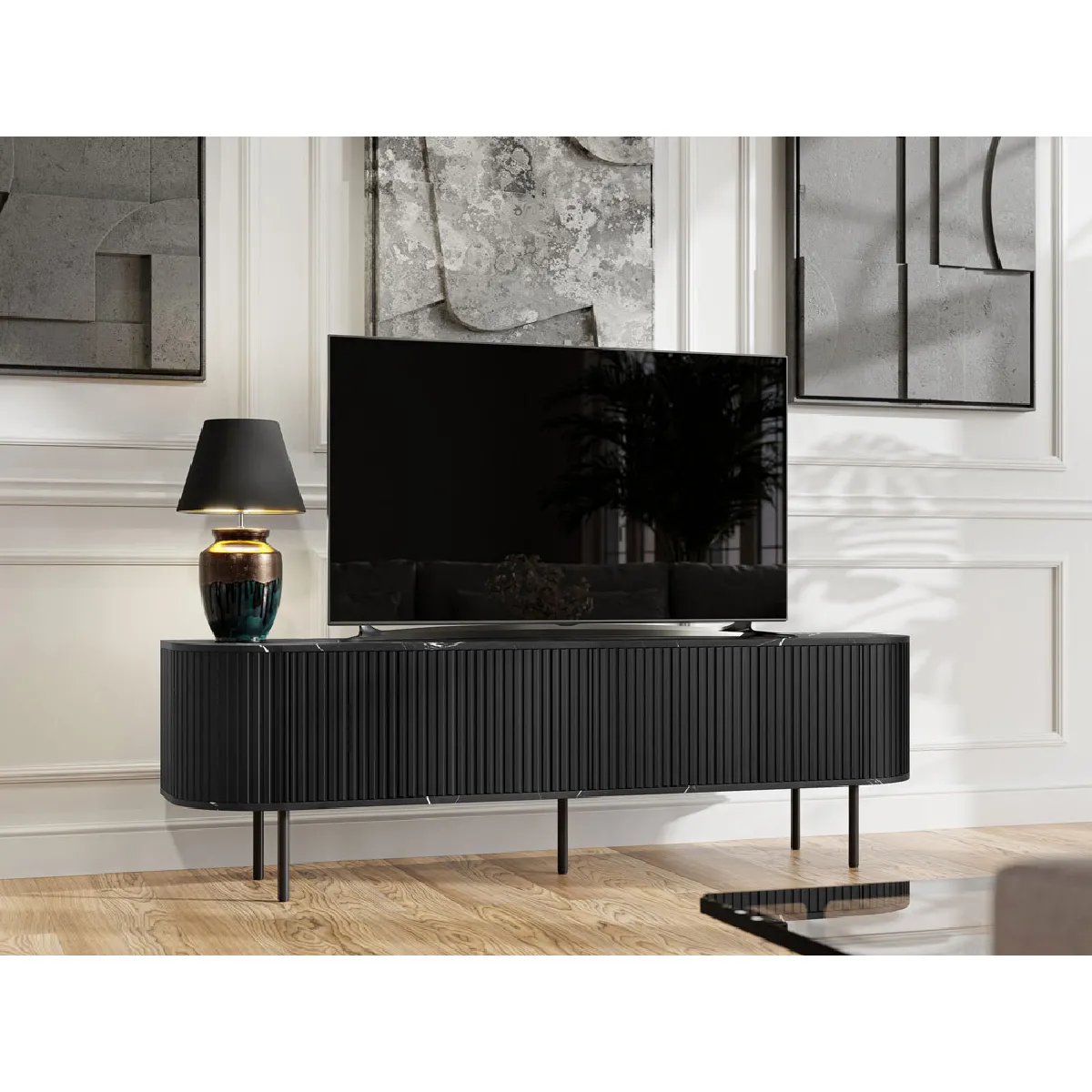 BESTMOBILIER Thio Meuble TV - Noir