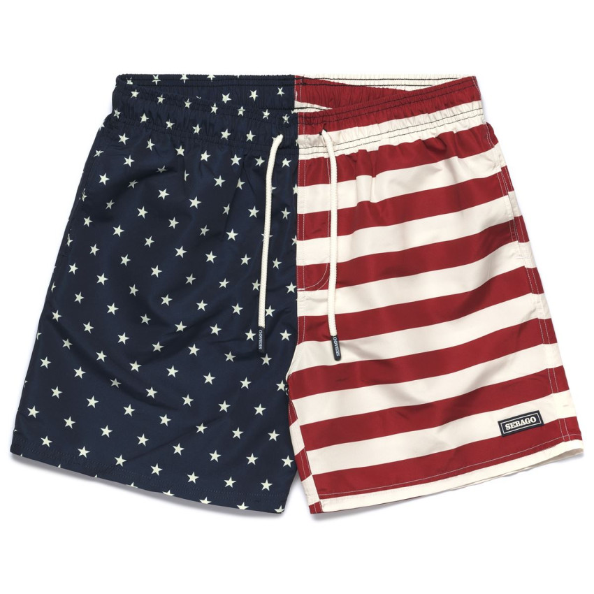 BEND USA FLAG RED-BLUE-OFF WHITE USA-Maillot de bain imprimé USA Sebago pour Homme