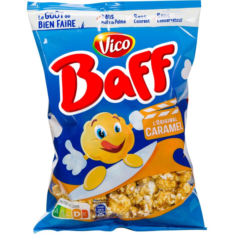 Pop corn au caramel Baff Vico- Sachet de 100 g