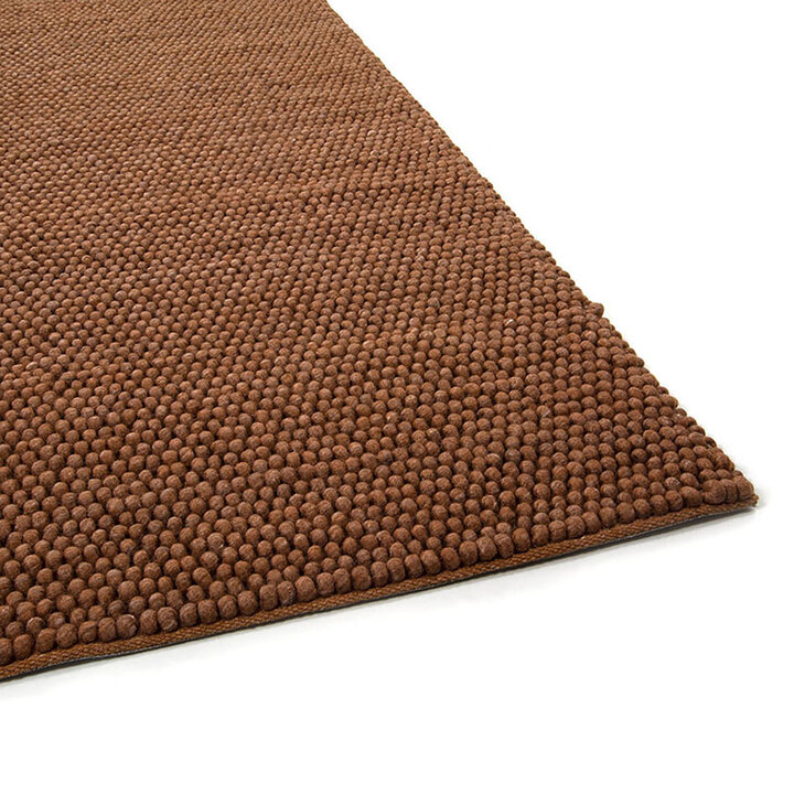 Wollen vloerkleed op maat - New Loop Okergeel/Bruin 631
