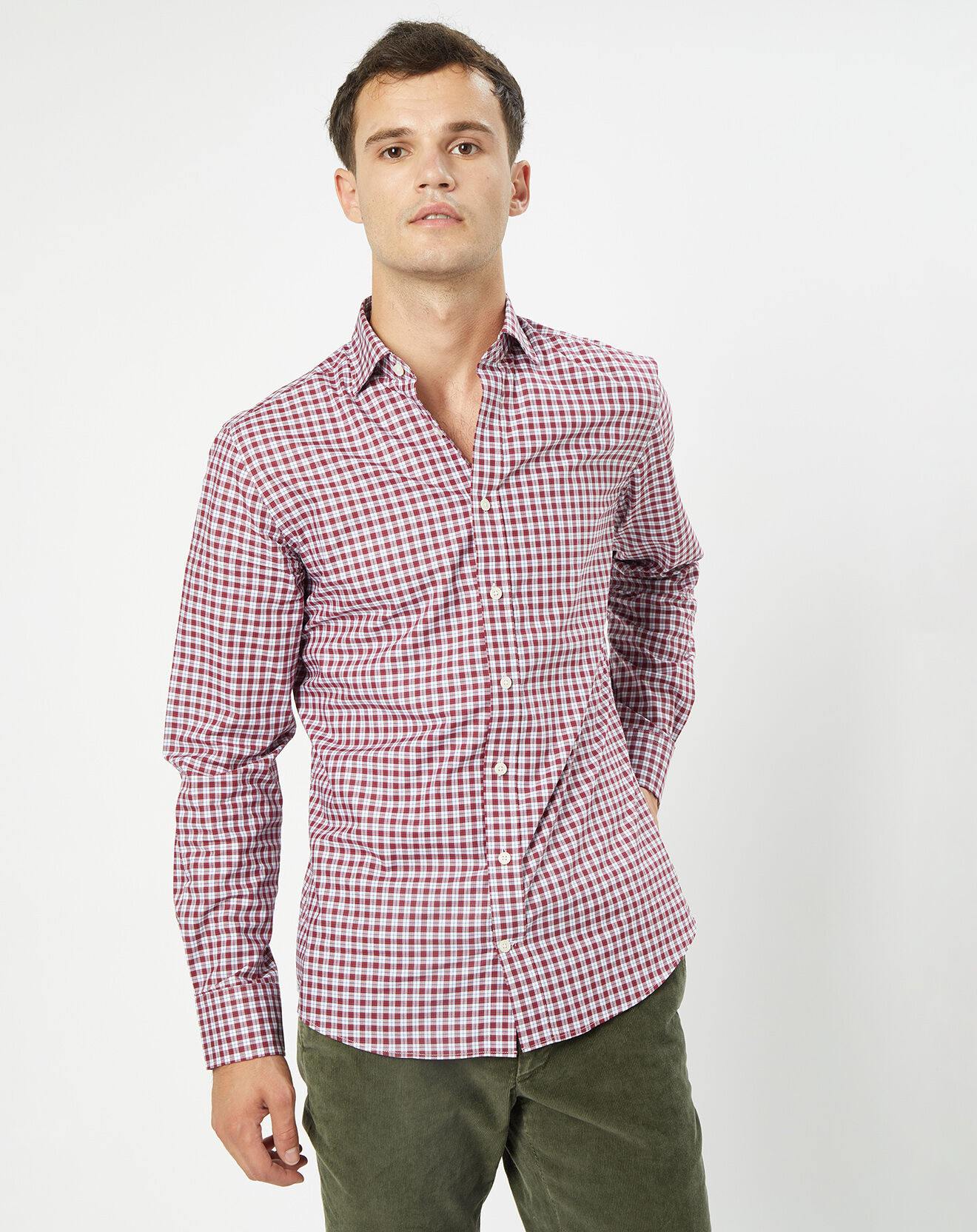 Hackett London Chemise Slim Fit à carreaux vichy rouge/blanc