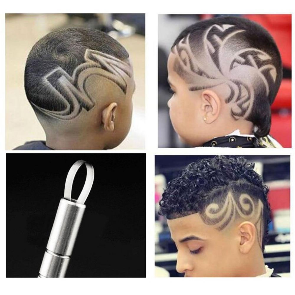 Haar Rasierstift Gravur Tattoo Trim Rasiermesser aus Edelstahl mit Pinzette   10 Ersatzmesser - Silber