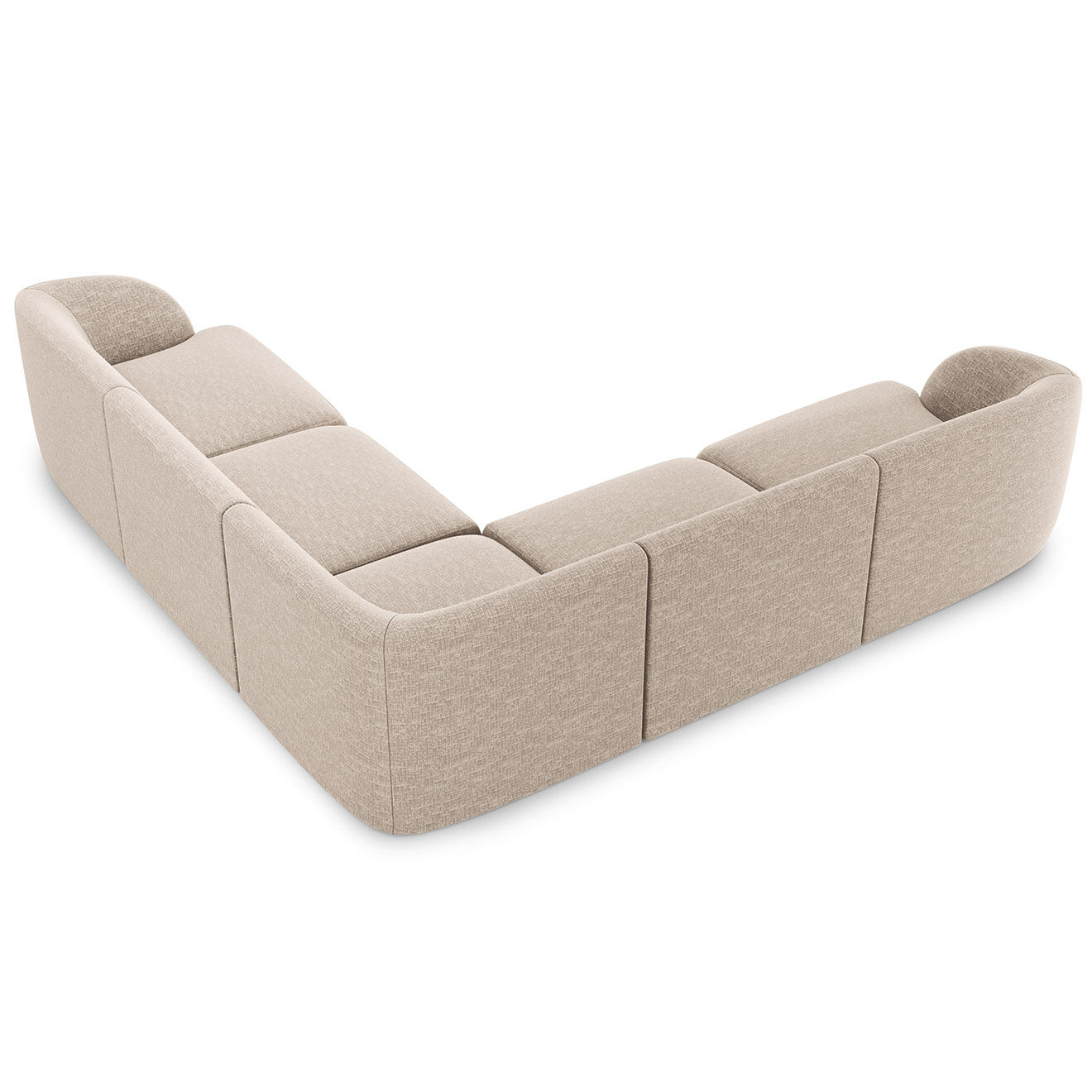 Micadoni Limited Edition Canapé d'angle Symétrique Miley 5 Places beige - 252x252x74 cm