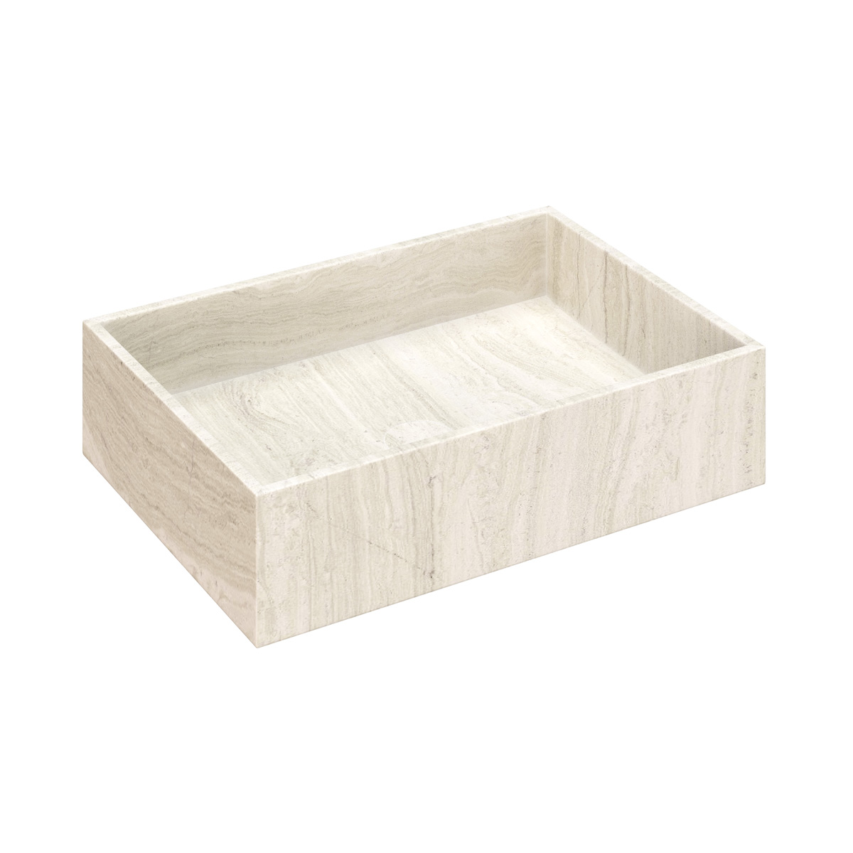 Saniclear White Travertin marmer waskom rechthoekig 50x35cm