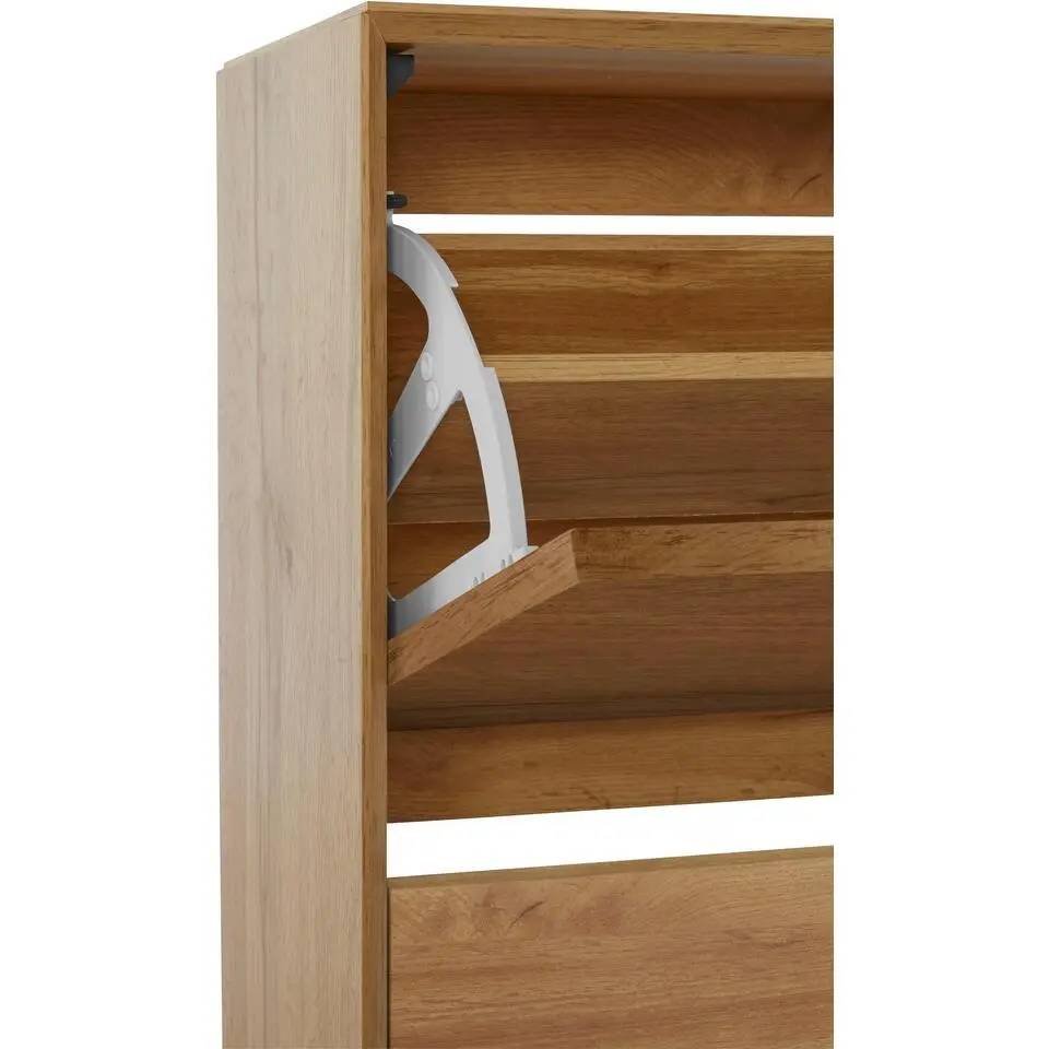 Ezra - Schoenenkast met 3 kleppen in eiken spaanplaat