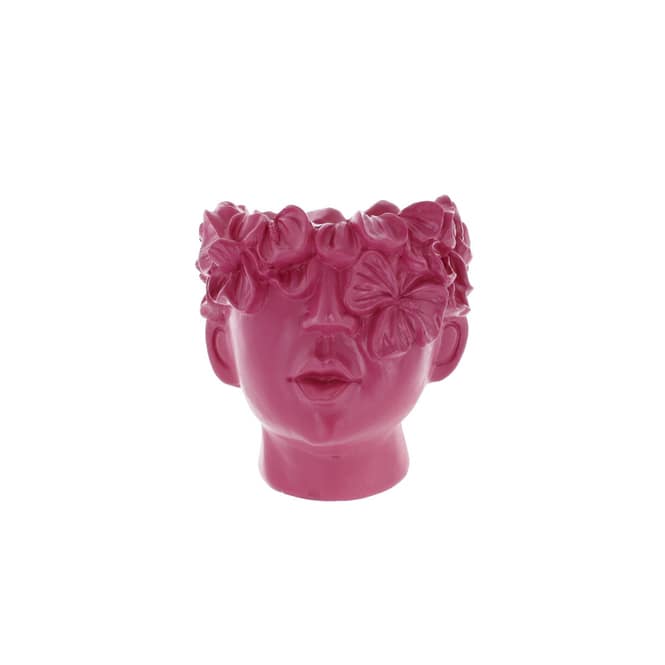 Blumentopf - Büste - pink - ca. 13,5 x 13 x 14 cm