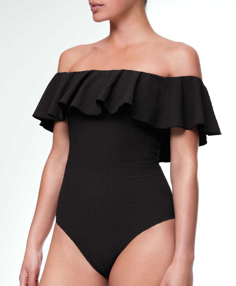 Maiô bandeau de seersucker
