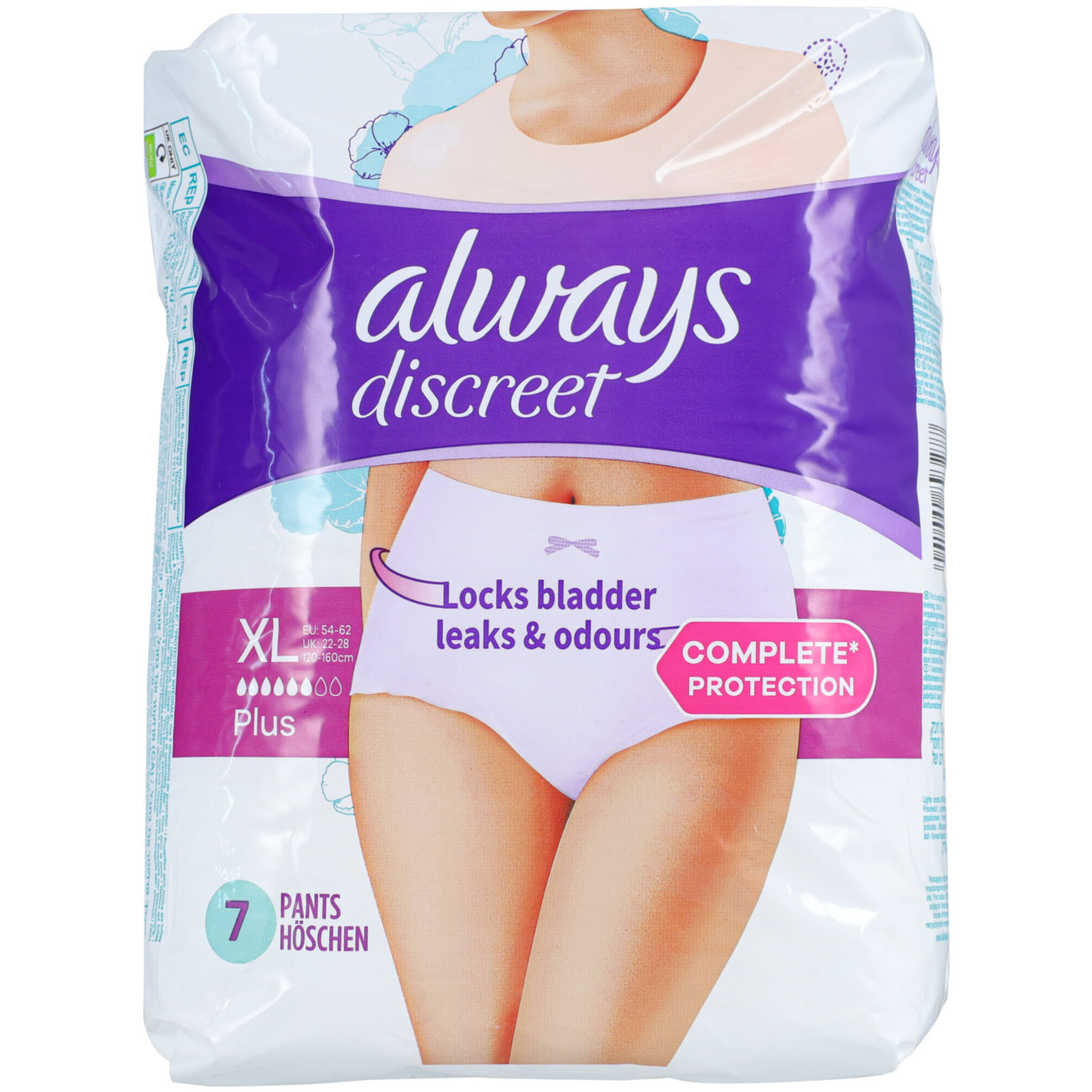 Always Discreet Inko Pants Plus 120-160cm XL 7 Stück
