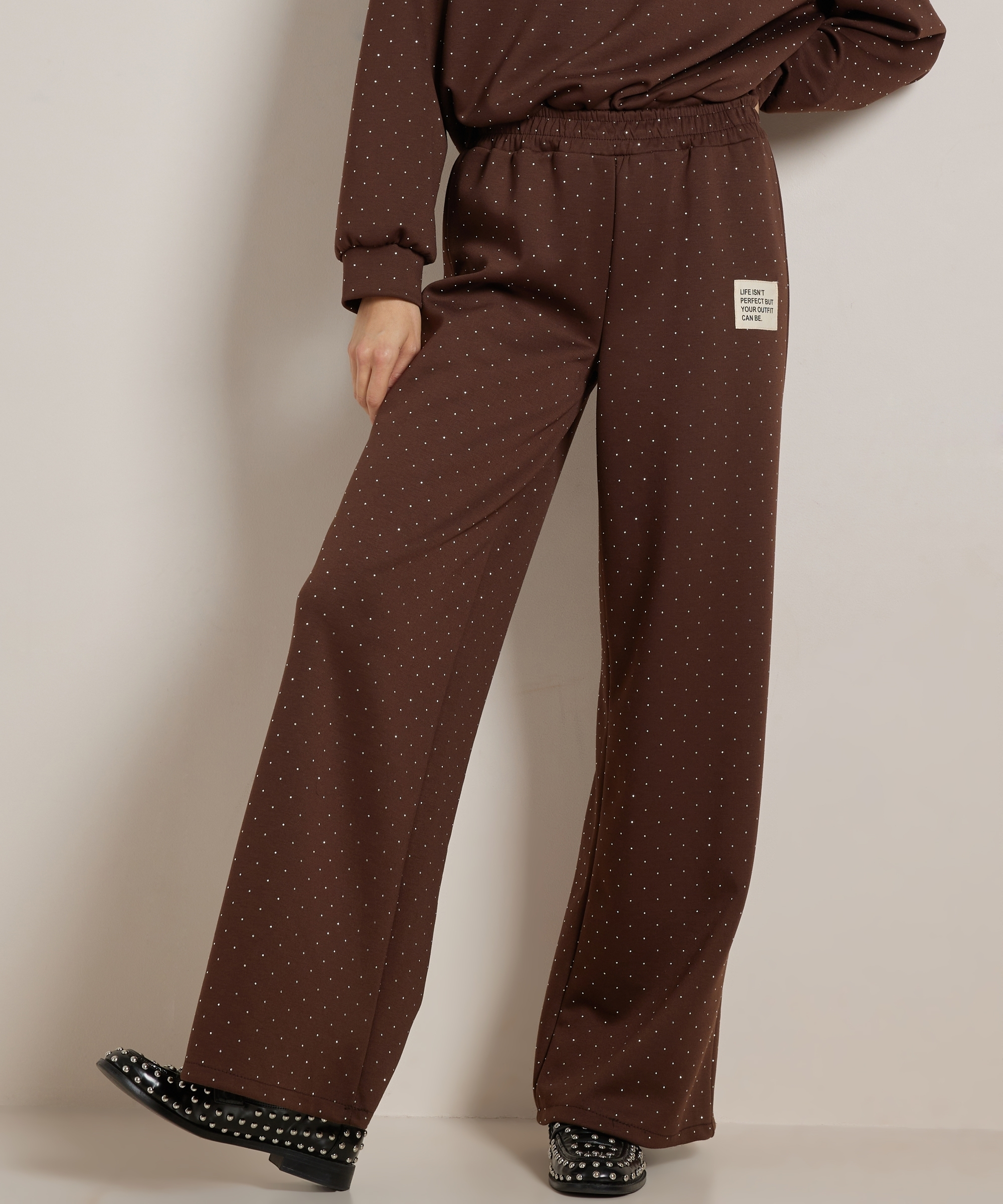wide fit broek label glitters
