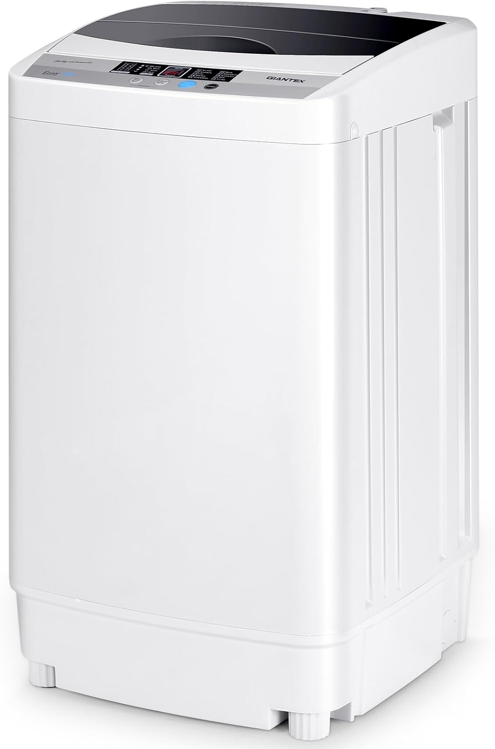 COSTWAY Waschmaschine 4,5KG, Toplader Waschvollautomat mit Pump, Schleuder, Display, Mini-Waschmaschine 310W/ 50×50×85cm klein für Appartement, Wohnmobil