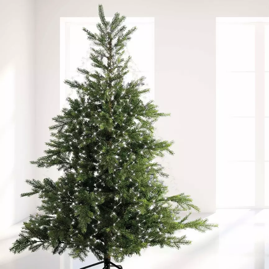Rideau pour sapin H2,10 m 672 Micro LED Flashing light Blanc froid