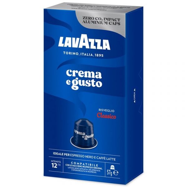 Lavazza Cápsulas Crema e Gusto Clásico para Máquinas de Café Nespresso Caixa com 10 Unidades