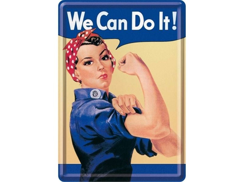 Nostalgic Art Postkarte We Can Do It Mehrfarbig Metallische Postkarte mit Retro-Motiv