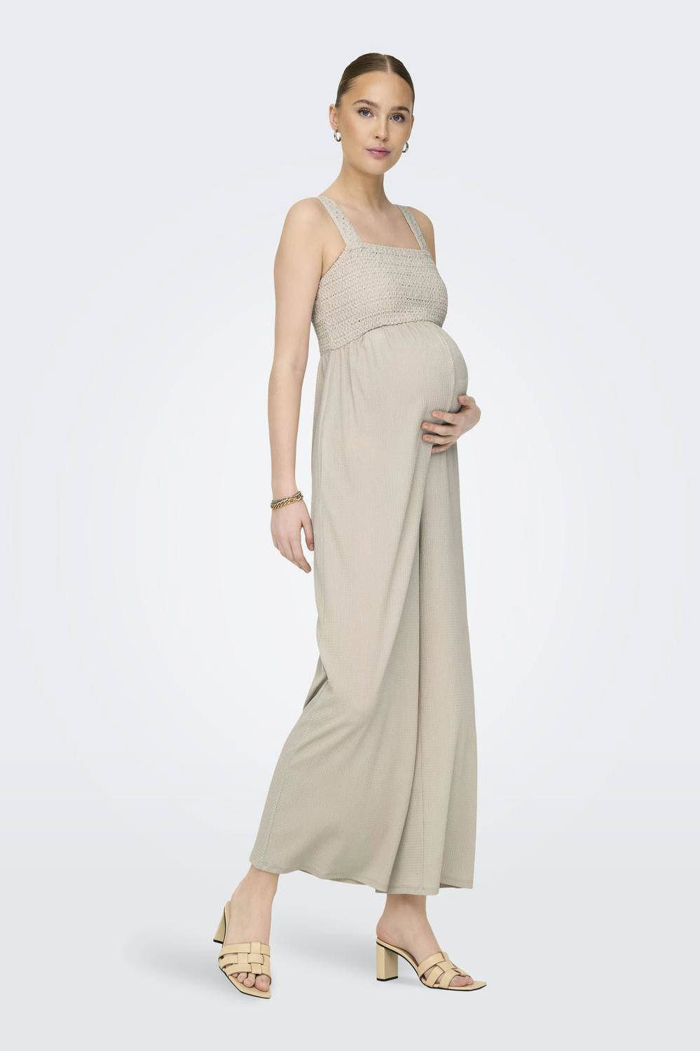 ONLY MATERNITY zwangerschapsjumpsuit OLMELISE beige