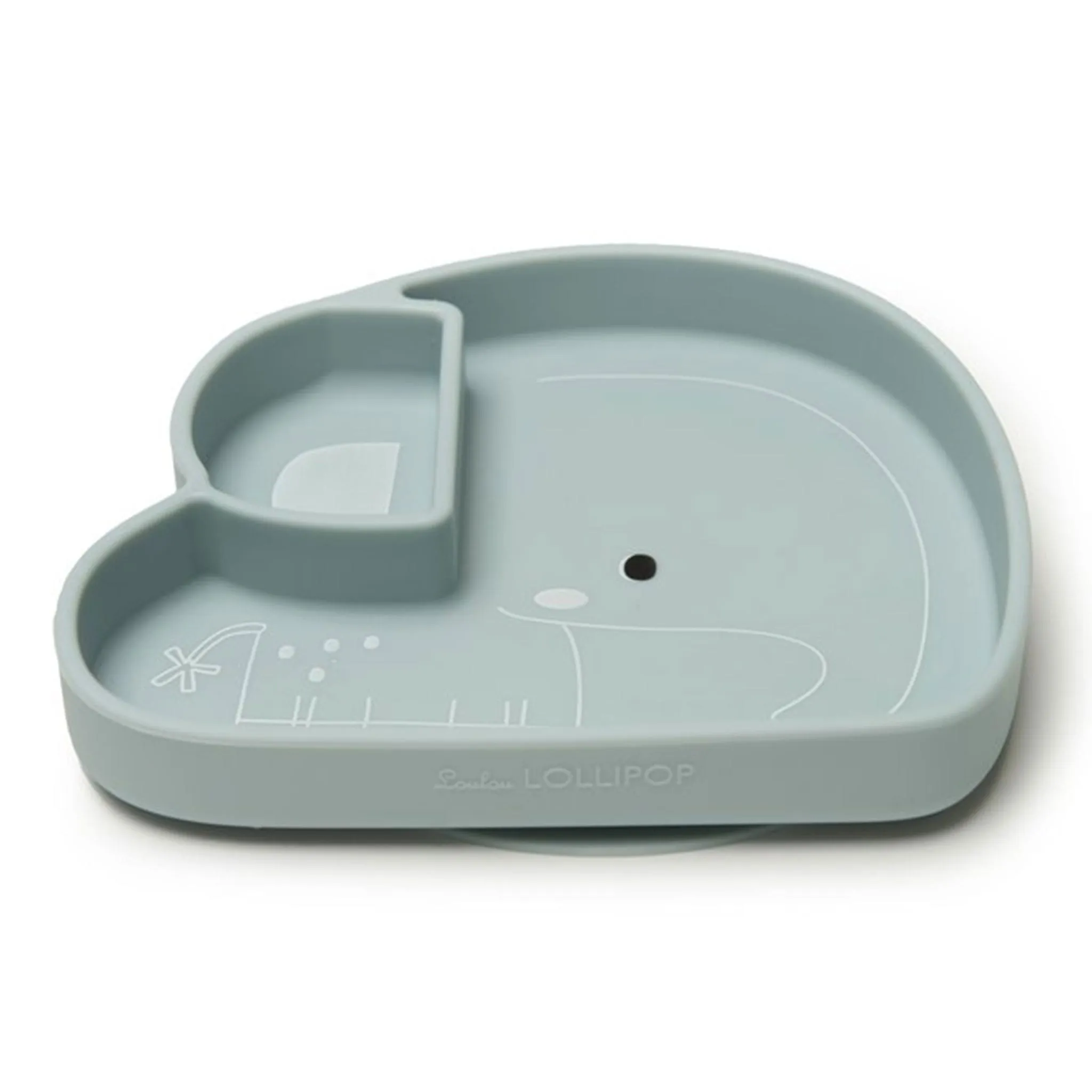 Loulou Lollipop Assiette en Silicone - Éléphant