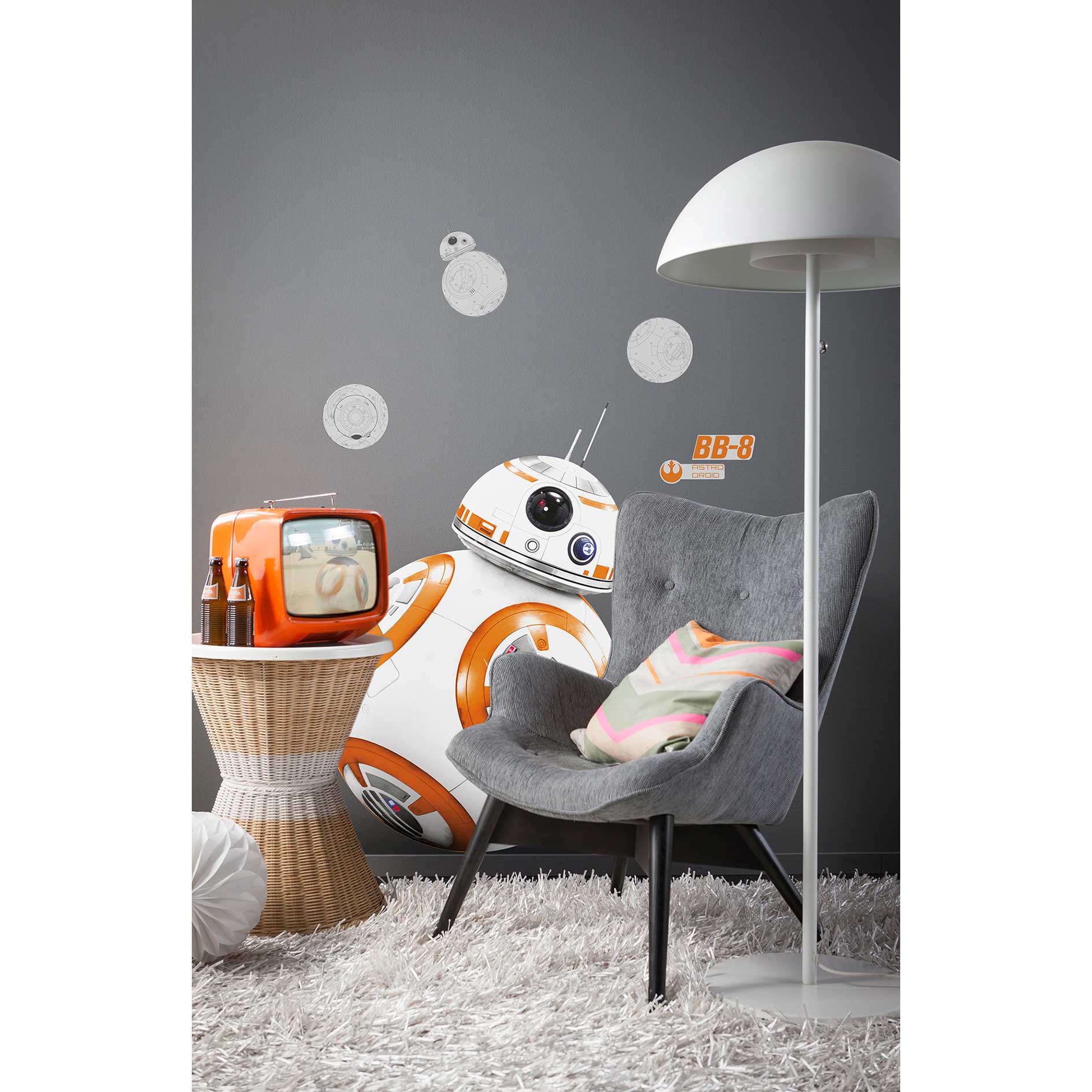 Wandtattoo STAR WARS - gelb-weiß - 100x70 cm